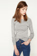 Women Gray Long Sleeve Cycling Collar Sweater