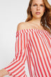 Women Red Striped Blouse