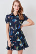 Navy Blue Patterned Dress