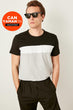 Black Men Panelled Bicycle Neck T Shirt