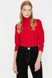 Women Red Turtleneck