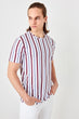 New White Men 'S Digital Printed Striped T-shirt