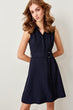 Navy Blue Belt Detail Dress