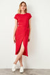 Red Lacing Knit Dress