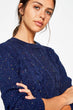 Women Navy Blue Sweater