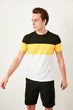 Yellow Men Panelled Bicycle Neck T Shirt