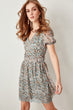 Blue Floral Patterned Dress