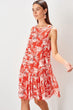 Red Pattern Knitted Dress