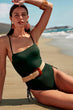 Dark Green Sides Are Adjustable Swimwear