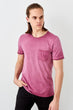 Burgundy Men 'S Oil-Flushing T-Shirts With Pocket TMNSS19QA0041