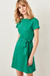 Green Back Low-Cut Knitted Dress