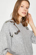 Women Gray Sequins Detail T-Shirt