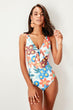 Multicolour Lacing Detailed Swimsuit