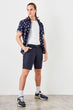 New Navy Blue Mens Chino 100 Linen Shorts