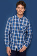 Men Blue Plaid Shirt