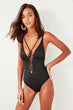 Black Piping Swimwear