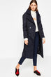 Women Navy Blue Pattern Coat