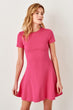 Fuchsia Flounces Knit Dress