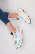 White Turquoise Yellow Women Sneaker