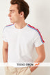 White Men one pieces Of Lane Bicycle Neck T Shirt