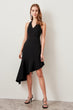 Black Back Detail V Neck Dress