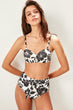 Black Front Gusset High Waist Bikini