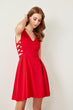 Red Waist Detail Dress