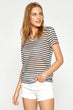 Women Black Stripe T-Shirt