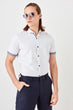 New White Men 'S Button Collar Short Sleeve Slim Fit Basic Shirt