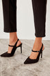 Black Suede Women 'S High-Heeled Shoes