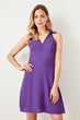 Purple Shoulder Detail Dress