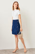 Trendyol Mavi Slits Denim High Waist Short Skirt TWOSS19TQ0009