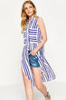 Women Navy Striped Tunik