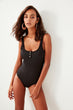 Black Studs Detailed Swimsuit