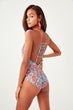 Patterned Back Bias Tape Detailed Swimsuit