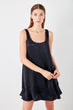 Navy Blue Satin Dress