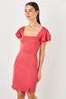 Fuchsia Square Collar Knitted Dress