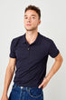 Navy Blue New Men Printed New Polo Collar T-Shirt