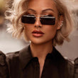 Retro Small Sunglasses Women Rimless Fashion Sun Glasses Men Brand Metal Frame Shinning Lens Shades Sun Glasses Female Eyewear