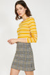 Women Yellow Striped T-Shirt