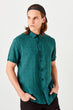 Emerald green Men Short Sleeve Regular Fit Shirt