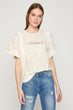 Female Ecru Bicycle Neck T Shirt