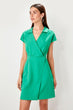 Green Double Breasted Collar Dress