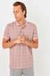 Color Rose Men 'S Plaids New Polo Collar T-Shirt