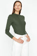 "Women 'S Green Line Detail T-Shirt "