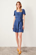 Navy Blue Belted Dress