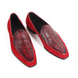 Hot Red Suede Loafer Shoes Men Handmade Casual Footwear Wedding Office Patina Male Bespoke Zapato Hombre Slip-On