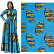 Blue Yellow Shell African Prints Ethnic Garment Fabric
