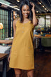 Women Mustard Straw Poplin Dress