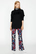 "Women 'S Navy Blue Patterned Pants "